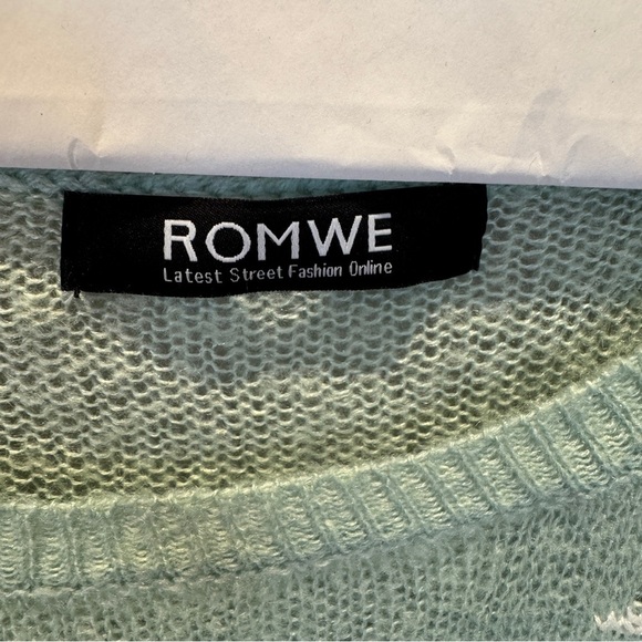 Romwe Pastel Goth Distressed Deer Sweater Jumper Tumblr 2014 Kawaii Cute Mint OS - Picture 9 of 12